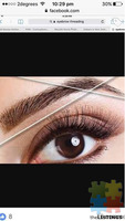 Free eyebrows threading with individual natural eyelash extensions
