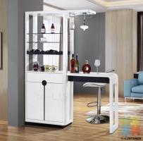 Brand New Bar Display Cabinet High Glossy Black and White