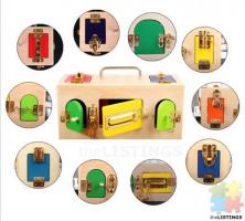 Montessori wooden busy box