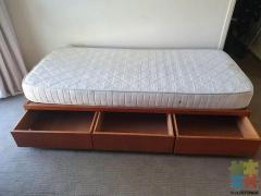 Single bed and mattress
