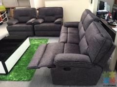 Brand New Fabric Recliner Lounge Suite 3RR+1R+1R Marcus