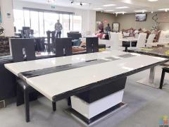[T63]Marble dining table white and black 180*100 cm