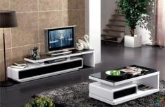 Brand New Coffee Table High Glossy Black & White with Two Drawers (style 894)
