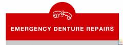 Clinico providing an urgent denture repair service by appointment over the loc