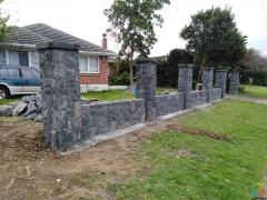Stone retaining wall / fence