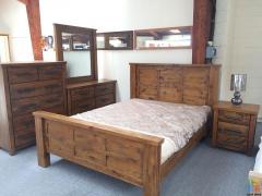Brand New King Size Bedroom Suite 6PCS Solid Pine Wood - Woodlock