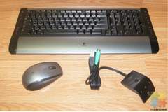 Genuine Logitech (S 510) Cordless Computer Keyboard & Mouse Bundle