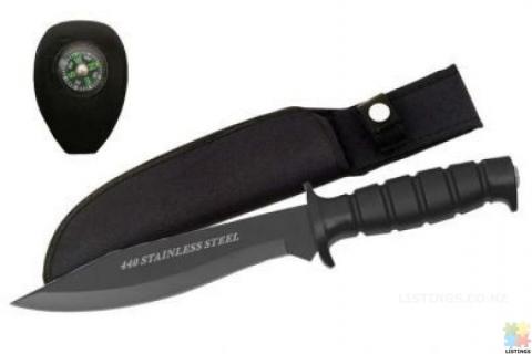 Black Survival Knife w/ sheath - 210382
