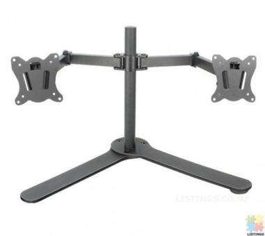 Dual LCD Monitor Fully Adjustable Desk Mount Fits 2 Screens up to 27 inch