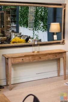 Recycled Elm Parqueterie 3 Drawer Console Table