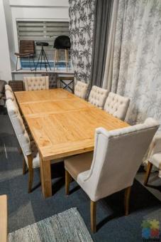 Light Oak Extension Dining Table Set Package
