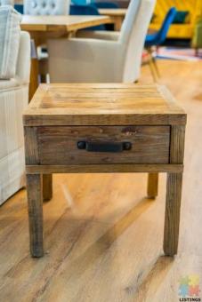Recycled Elm Side Table 1 Drawer