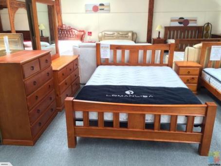 Brand New Queen Size Bedroom Suite 6pcs Solid Wooden- Trevor