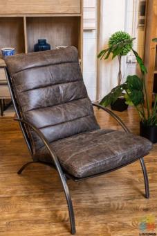 Verona Leather Relax Chair & Footstool