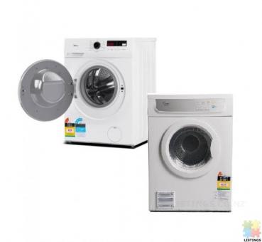 Brand New Midea 7.5kg Front Load Washer & 7kg Front Vented Dryer Combo Special