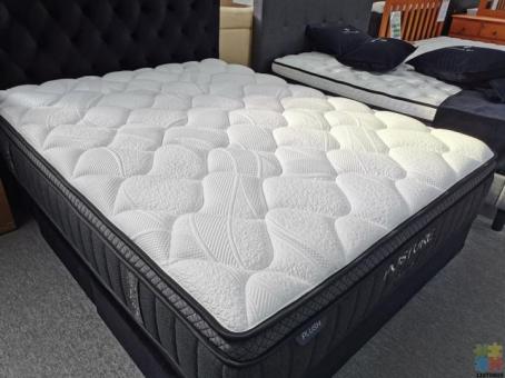 Brand New Queen Bed 2Pcs NZ Made Base with a 38cm Thick Plush Mattress