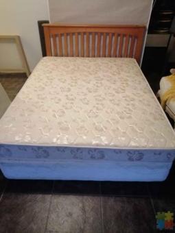 Queen size mattress and base and headboard