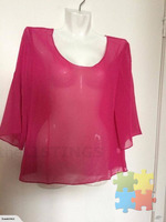 Brand New Sheer Hot Pink Blouse