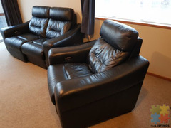 Electric leather lounge recliner