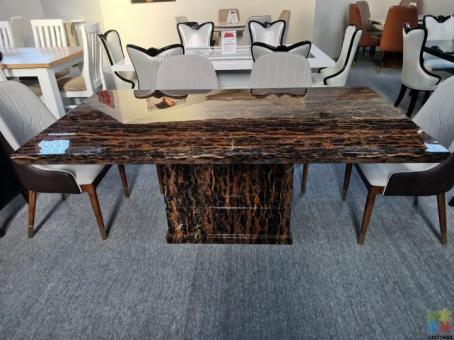 Brand New Golden Black Marble Dining Table 1.8M