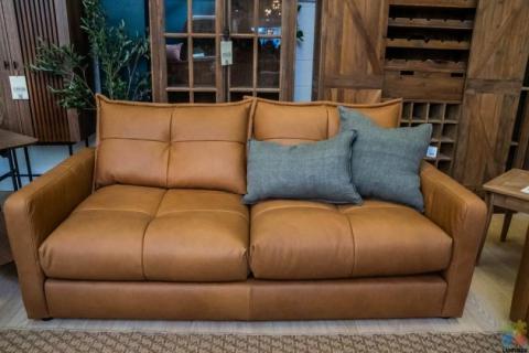 Quinn 3 Seater Sofa Leather Soul Camel