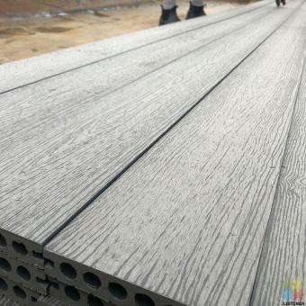 Wood Plastic Composite decking with dark chocolate and grey