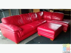 Red Leather Lounge Suite