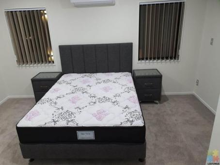 Customised bed with matching side tables