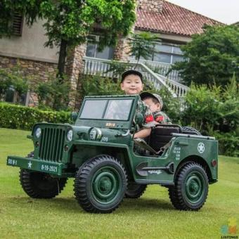 24Volts 3-seater Military Jeep Kids Ride on-Rubber Wheels