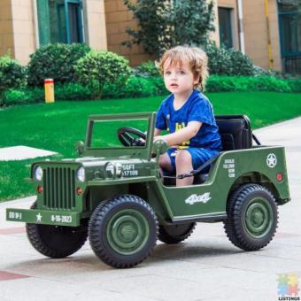12 WEEKS LAYBY: 12Volts Kids Ride On Military Jeep Willy 4WD