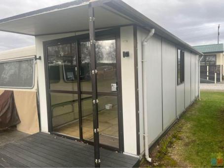 Caravan annex located in taupo and ready for removal