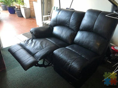 Genuine leather recliner lounge suite,2 seater