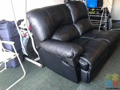Genuine leather recliner lounge suite,2 seater