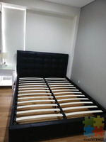 Storage/leather Queen bed
