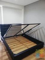 Storage/leather Queen bed