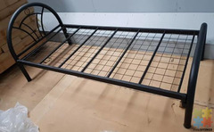 NEW metal frame single bed with NEW Dunlop mattress
