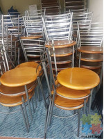 60 x Steel Frame Wooden chairs