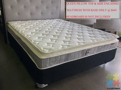 BRAND NEW QUEEN PILLOW TOP MATTRESS WITH NZ MADE BED BASE !! LIMITED EDITION !!