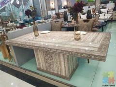 MARBLE DINING TABLE WITH 6 CHAIRS
